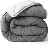 All Seasons Twin/Twin XL péřová oboustranná alternativní přikrývka – prodyšná, extra dlouhá, vysoce kvalitní, měkké mikrovlákno – šedá vložka přikrývky Přikrývky a přikrývky Naty Shop Světle šedá/tmavě šedá Twin / Twin Xl