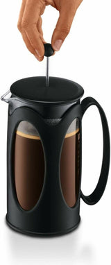 Kávovar Bodum Kenya – 1l / 8 šálků – Ruční French Press Borosilikátové sklo a nerezová ocel – Vhodné do myčky – Vyrobeno v Portugalsku