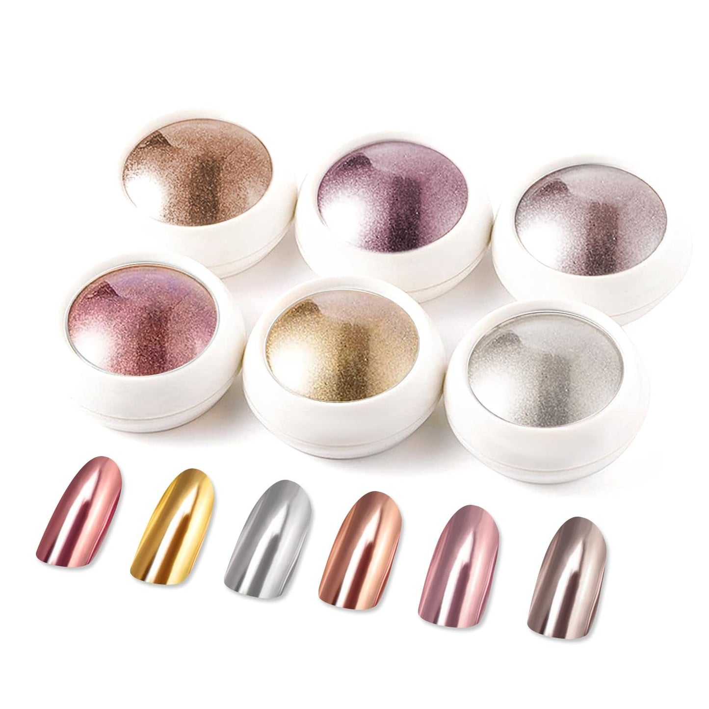 BISHENGYF Rose Gold Chrome Nail PowderNeue Upgrade Grosse Kapazitä Chrom PulverSuper-Spiegeleffekt Metall Mirror Chrome Powder – Neon Glassy Pearl Effect Glitter Nagelkunst Pulver Für DIY Salon