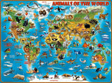 Puzzle Ravensburger pro děti - 13257 Zvířátka z celého světa - Puzzle mapa světa pro děti od 9 let, s 300 dílky ve formátu Xxl Puzzle Naty Shop