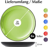 MIAMIO - Sada 6 keramických kameninových talířů/jídelních talířů - kolekce Le Papillon (barevné, malé talíře (6x))