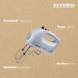 SEVERIN ruční mixér HM3820 (LBH 20X9X14 Cm) LBH 20X9X14 Cm Weiß Kitchen Naty Shop