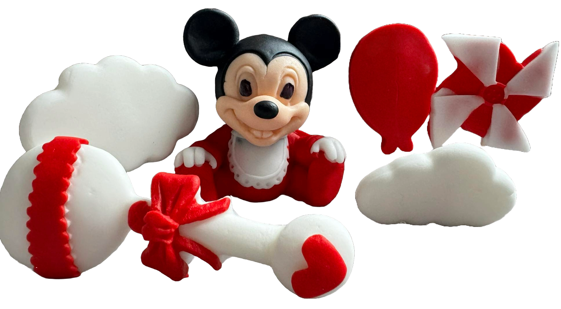 Sada 6 jedlých cukrových dekorací, ozdoby z cukrové pasty Mickey Mouse Naty Shop