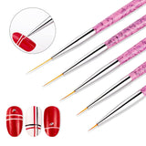Sularpek Nail Art Liner Pinsel, 5 Stück Profi Detail Fine Nails štětec na gelové nehty, Nagel Pinsel Dünn Für Beauty Frauen Nagelstudio (5 Größen, Rosa)