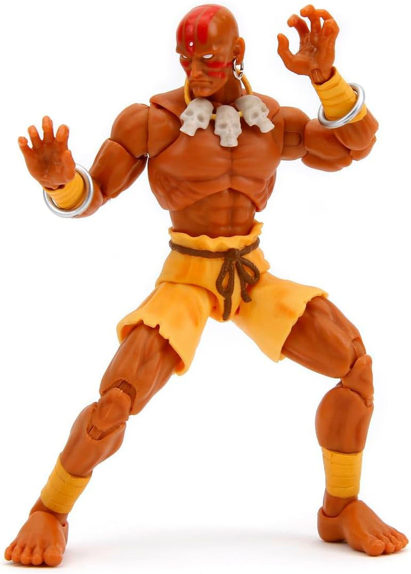 Figurka Jada Toys Street Fighter Guile (15 cm) - Street Fighter 2: The Final Challengers Sběratelská pohyblivá akční figurka s alternativní hlavou, rukama a doplňky, akční figurky starší 13 let Naty Shop Dhalsim