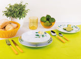 Sada nádobí Excelsa Lemon, 18 kusů, porcelán, bílá/citron