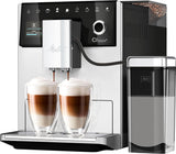 Melitta CI Touch - Plně automatický espresso kávovar s mléčným systémem, espresso kávovar s integrovaným mlýnkem na kávu a napěňovačem mléka, kupř. na espresso nebo cappuccino, stříbrná