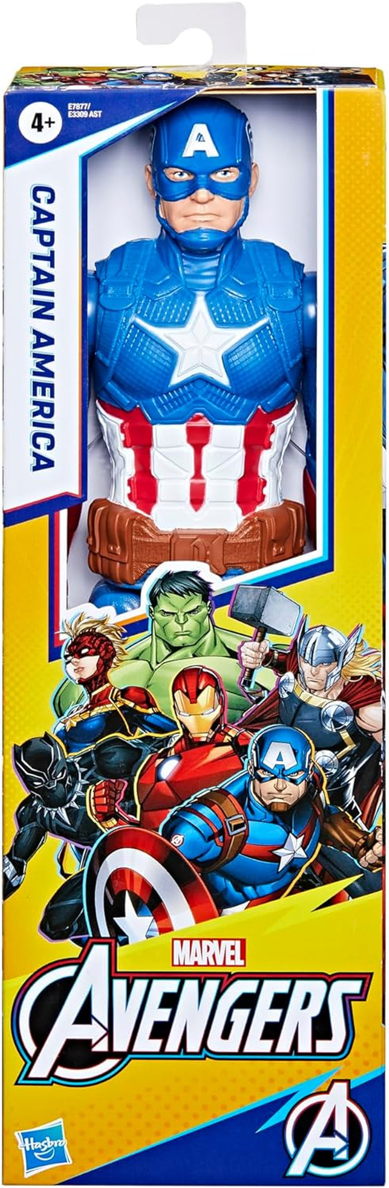 Marvel Avengers Titan Hero Series Blast Gear Kapitán Amerika Akční figurka 30 cm velká hračka pro 4 a více let Modré akční figurky Naty Shop