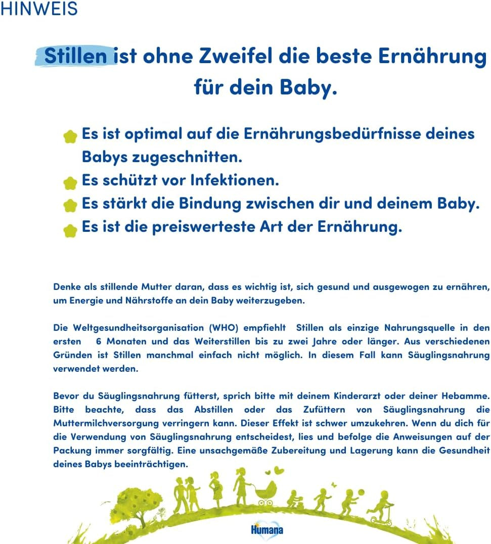Humana Kindergetränk 1+, ab 1 Jahr, Milchpulver für Kindermilch, nährstoffreiche Milch für Kleinkinder, als gelegentliches Milchgetränk nebo zur Mahlzeit, 650 g