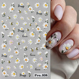 5ks Geprägte Gänseblümchen Nagelsticker Selbstklebend Blumen Nagelaufkleber Gänseblümchen Schmetterling Nagel Sticker Nageldesign Aufkleber Nägel Zubehör Blume Nail Sticker Flower Nail Art Stickers