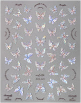 Glänzend Aurora Shell Schmetterling Nálepka na nehty Selbstklebend,Erleichterung Schmetterlinge Nálepka na nehty Rosa Laser Schmetterling Nagelaufkleber Für Frauen Nageldesign Zubehör Nagel Zubehör Nail Art
