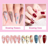 Sularpek Nail Art Liner Pinsel, 5 Stück Profi Detail Fine Nails štětec na gelové nehty, Nagel Pinsel Dünn Für Beauty Frauen Nagelstudio (5 Größen, Rosa)