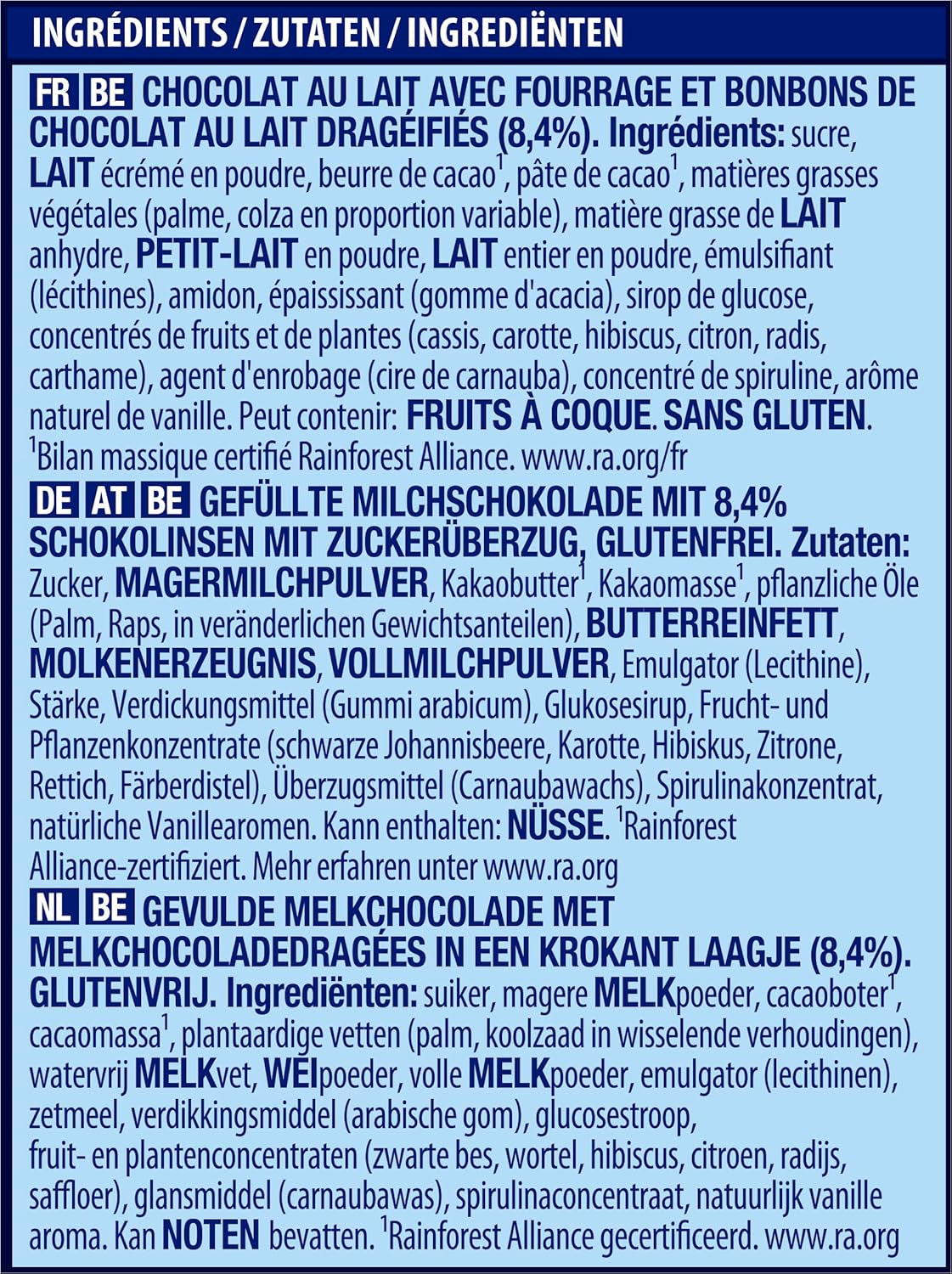 NESTLÉ SMARTIES Prietenii de Paște, figurine cu tematică de Paște, din ciocolată cu lapte fină, cu umplutură cremoasă și mini-linte colorate cu ciocolată SMARTIES, 1 pachet (1 x 65g)