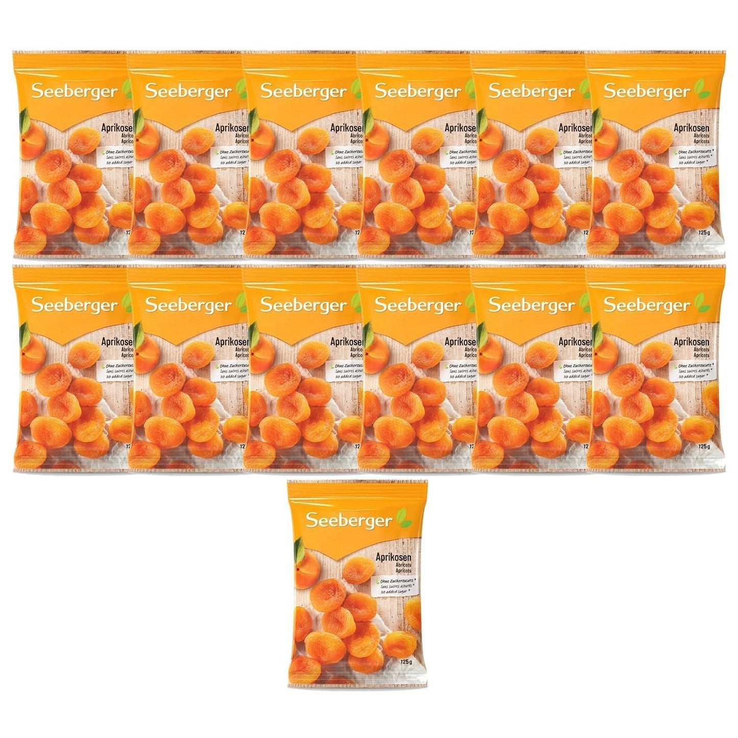 Seeberger Meruňky: Extra velké, na slunci vyzrálé a jasně oranžové meruňky - sladká, ovocná chuť - bez cukru - sušené - bez pecek, veganské (1 x 125 g) Naty Shop Dehydrated Products
