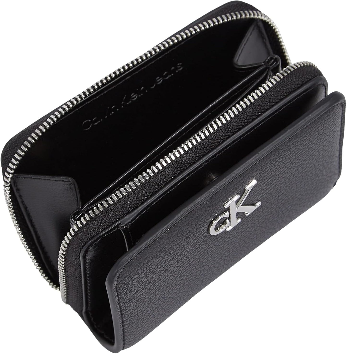 Calvin Klein dámská peněženka s minimálním monogramem na zip kolem Kleina, černá (černá), dámská peněženka Naty Shop jedné velikosti