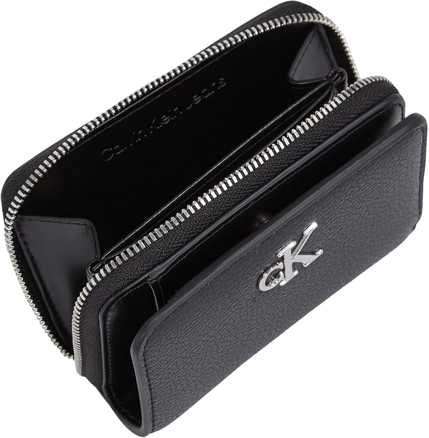 Calvin Klein dámská peněženka s minimálním monogramem na zip kolem Kleina, černá (černá), dámská peněženka Naty Shop jedné velikosti