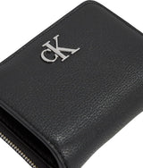 Calvin Klein dámská peněženka s minimálním monogramem na zip kolem Kleina, černá (černá), dámská peněženka Naty Shop jedné velikosti