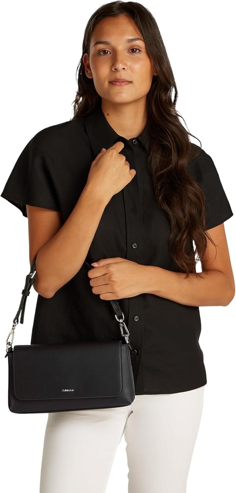 Dámská kabelka přes rameno Calvin Klein s odnímatelným konvertibilním popruhem, černá (Ck Black), One Size Genti Femei Naty Shop