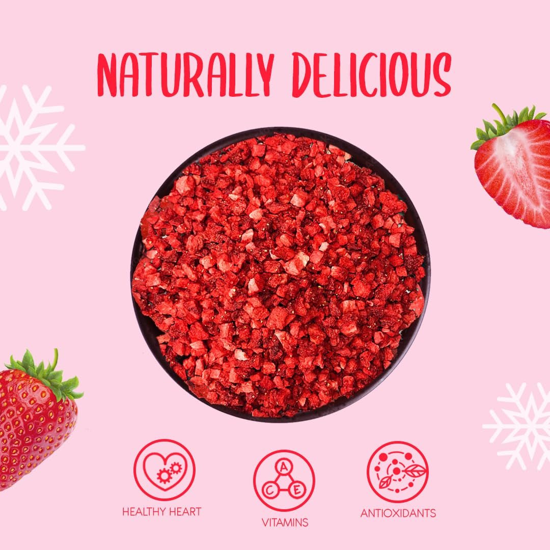 Lyofilizované jahody kousky 100g - Lyofilizované jahody Dehydrované produkty Naty Shop