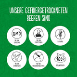 Super Garden mrazem sušené jahody | Lahodné a 100% čisté mrazem sušené ovoce | Celé sušené jahody pro zdravé svačiny nebo pečení | Jahody sušené mrazem 19g Dehydrované produkty Naty Shop