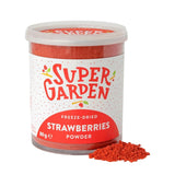 Super Garden mrazem sušené jahody | Lahodné a 100% čisté mrazem sušené ovoce | Celé sušené jahody pro zdravé svačiny nebo pečení | Lyofilizované jahody 19g Dehydrované produkty Naty Shop Jahodový prášek