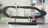 Casablanca moderní design GILDE Deco Sculpture Figure - Best Friends - Hang Out Stříbro, dřevo/hliník - šířka 75 cm Sošky a plastiky Naty Shop
