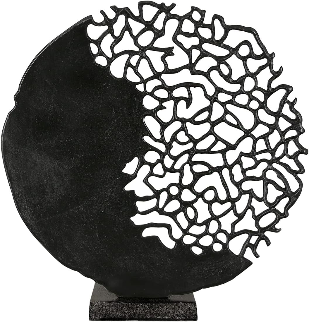 Casablanca moderní design GILDE socha Osaka černá V: 44 cm Š: 41 cm H: 10 cm 43491 Sošky a plastiky Naty Shop Černá Výška 44 cm