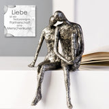 Casablanca Sculpture - Dekorativní figurka pro páry - Polyresin - Barva: starožitná stříbrná Výška 25 cm Sošky a plastiky Naty Shop