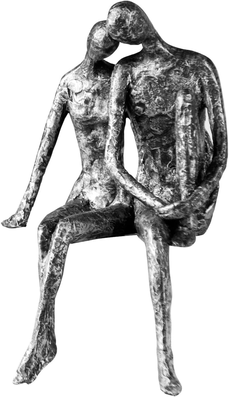 Casablanca Sculpture - Dekorativní figurka pro páry - Polyresin - Barva: starožitná stříbrná Výška 25 cm Sošky a plastiky Naty Shop stříbrná Výška 25 cm