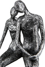 Casablanca Sculpture - Dekorativní figurka pro páry - Polyresin - Barva: starožitná stříbrná Výška 25 cm Sošky a plastiky Naty Shop