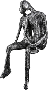 Casablanca Sculpture - Dekorativní figurka pro páry - Polyresin - Barva: starožitná stříbrná Výška 25 cm Sošky a plastiky Naty Shop