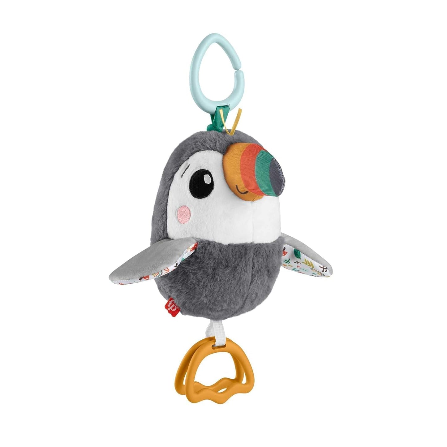FISHER-PRICE Flap & Go Toucan - Plyšová hračka do kočárku podporuje jemné motorické a smyslové dovednosti u novorozenců od narození HNX66 Baby Toys Naty Shop Výchozí název