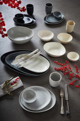 CreaTable, 22139, série PIETRA, 4dílná sada nádobí pro 4, sada porcelánových talířů, vhodné do myčky a mikrovlnné trouby, vyrobeno v Evropě