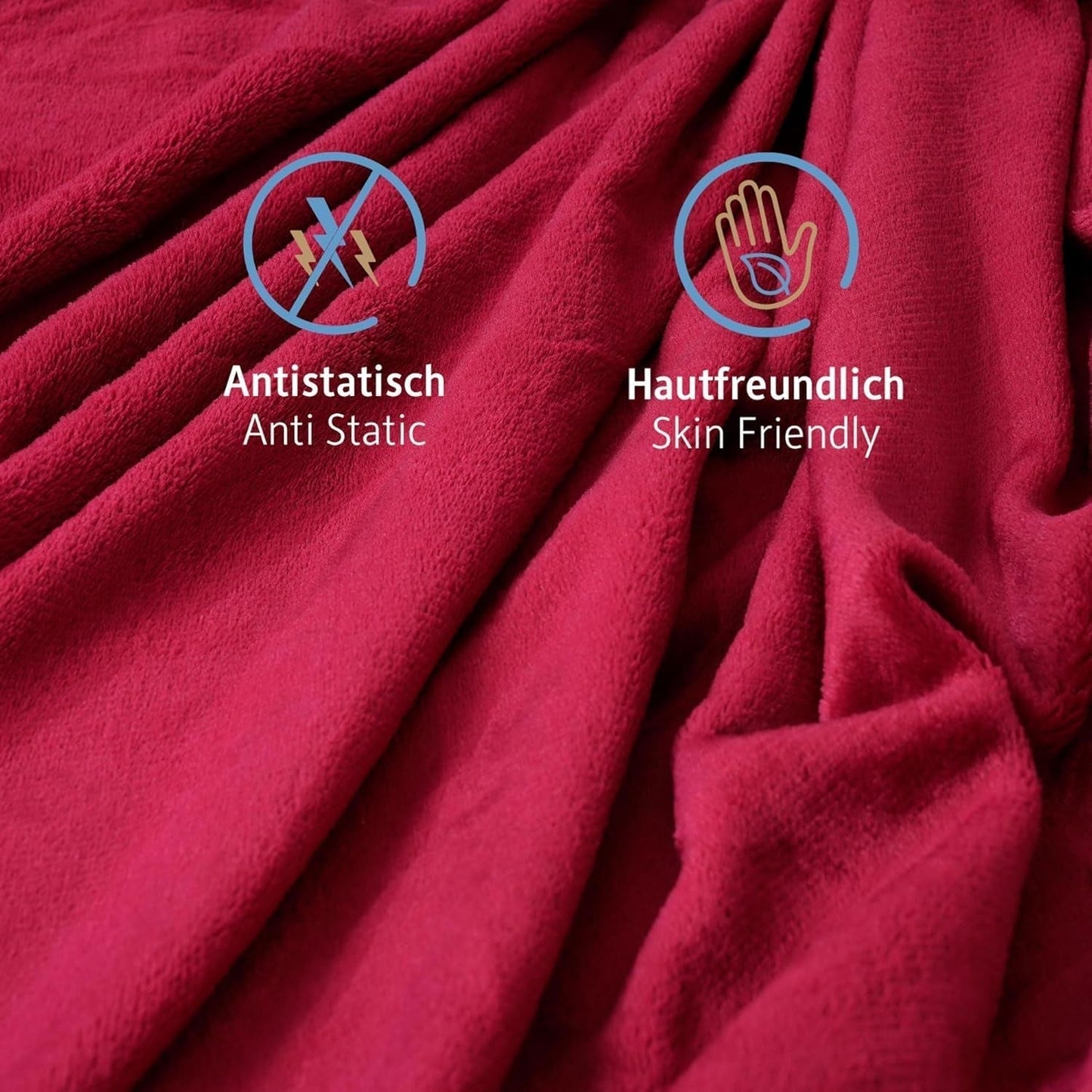 Komfortec útulná deka 150X200 Cm, Öko-Tex certifikovaná chlupatá deka, hřejivá sherpa deka na pohovku, silná deka na pohovku, vínová Postele a přikrývky Besuche den Komfortec-Store