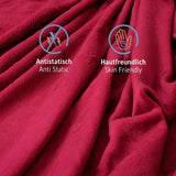 Komfortec útulná deka 150X200 Cm, Öko-Tex certifikovaná chlupatá deka, hřejivá sherpa deka na pohovku, silná deka na pohovku, vínová Postele a přikrývky Besuche den Komfortec-Store