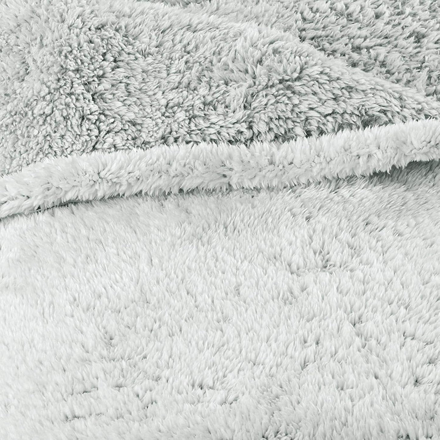 Aqua-Textil Nadýchaná plyšová přikrývka 150 X 200 Cm Šedá Bílá Melange Plyšová TV přikrývka Přehoz Sherpa Fleece Oeko-Tex Ottawa Postele a přikrývky Besuche den aqua-textil-Store