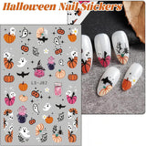 Nagelsticker Halloween, 8 Blätter Halloween Nagel Sticker, Kürbis Nail Sticker, Nail Art, Nagel Charms, Nagel Zubehör, Nageldesign, Vánoce (Typ A)