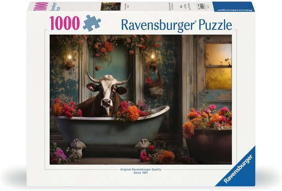 Ravensburger Puzzle 12000782 - Kráva ve vaně - 1000 dílkové puzzle pro dospělé a děti od 14 let, Puzzle Naty Shop Výchozí název