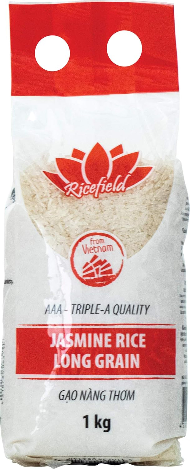 RICEFIELD Jasmínová 100% rýže dlouhozrnná, 1 kg