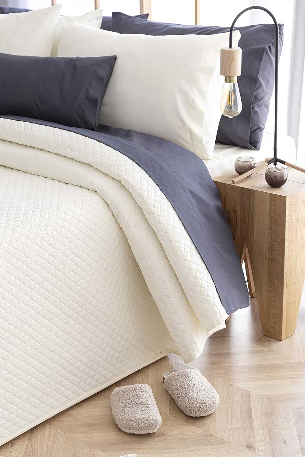 Todocama Fine Boutique přehoz na postel diamantový vzor jaro léto podzim zima 100% extra měkký multifunkční přehoz z mikrovlákna 105-200 x 260 cm béžové postele a přikrývky Besuche den Todocama-Store