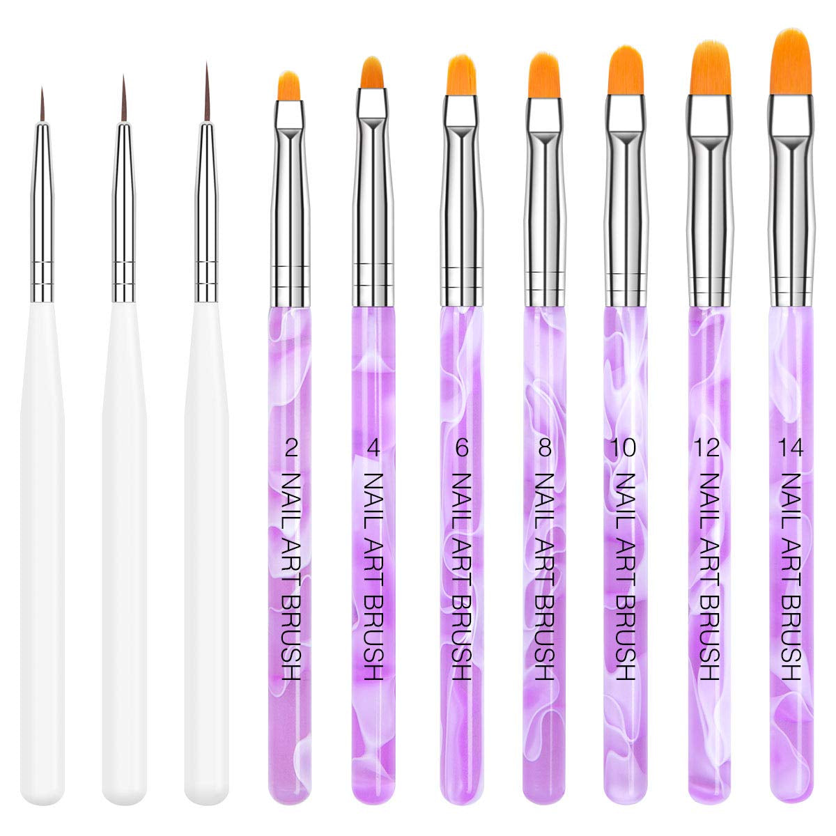 Set Pinsel Pinsel, 10-ti teilig Gelnägel Pinsel Nagellackstift Acrylpinsel Für UV Gel Nägel Acrylfingernägel Nailart Maniküre Nageldesign Zubehör