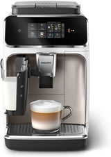 Automatický espresso kávovar PHILIPS řady 2300 - 4 nápoje, moderní barevný dotykový displej, systém přípravy mléka LatteGo, SilentBrew, 100% keramický mlýnek, filtr AquaClean. Matná černá (EP2330/10)