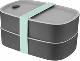 BergHoff dvojitý bento box - Leo (sada obědového boxu 19x12,5x9 cm, dva boxy, vhodné do mikrovlnné trouby, vzduchotěsné těsnění, vhodné na mytí v myčce, ideální na svačiny / svačiny / salát) 3950126 Dózy na potraviny Naty Shop Classic