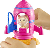 Barbie GXF27 - Vesmírná stanice Vesmírné dobrodružství, Vesmírná panenka, štěně, Pracovní stanice, Vesmírné scény, 20 doplňků, Dárková hračka pro děti od 3 let