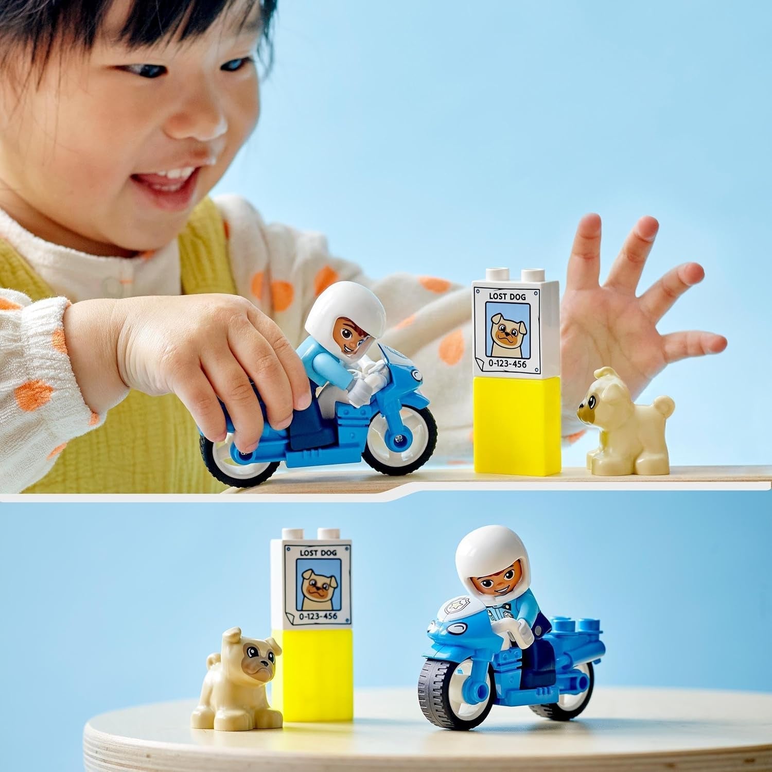 LEGO 10967 DUPLO policejní motorka, Policejní hračka pro batolata od 2 let, Ideální hračka pro motoriku pro miminka, Hračka motorka Stavebnice Besuche den LEGO-Store