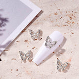 10 kusů slitiny Butterfly nail Charms Kovové nail art přívěsky pro diamanty nehty drahokamy zdobení nehtů zdobení nehtů výroba šperků