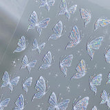 Aurora Muschel Schmetterling Samolepka na nehty Weiß Schmetterlinge Samolepka na nehty Gelee Relief Butterfly Nagelaufkleber Y2K Butterflies Nagel Sticker Nägel Nageldesign Nagel Zubehör Samolepky na nehty Nailart