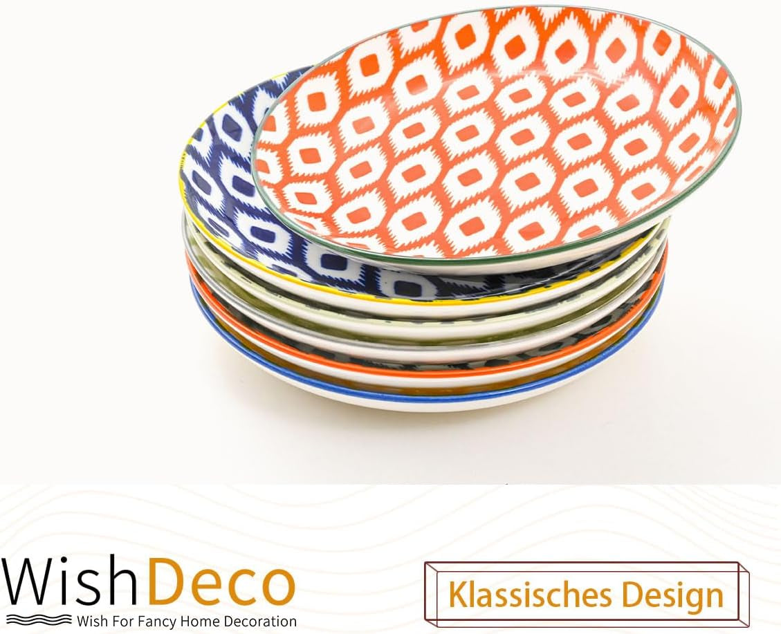 Dortové talíře, sada 6 ks; malé dezertní talíře (15 cm); salátové talíře z porcelánu; barevné talíře na snídani; mini talíře na těstoviny, ovoce, chléb