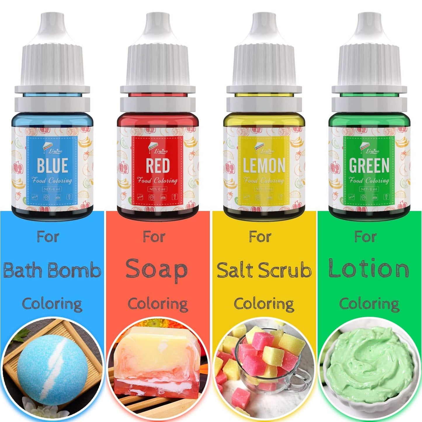 Sada 12 potravinářských barviv x 6 ml, Naty Shop liquid