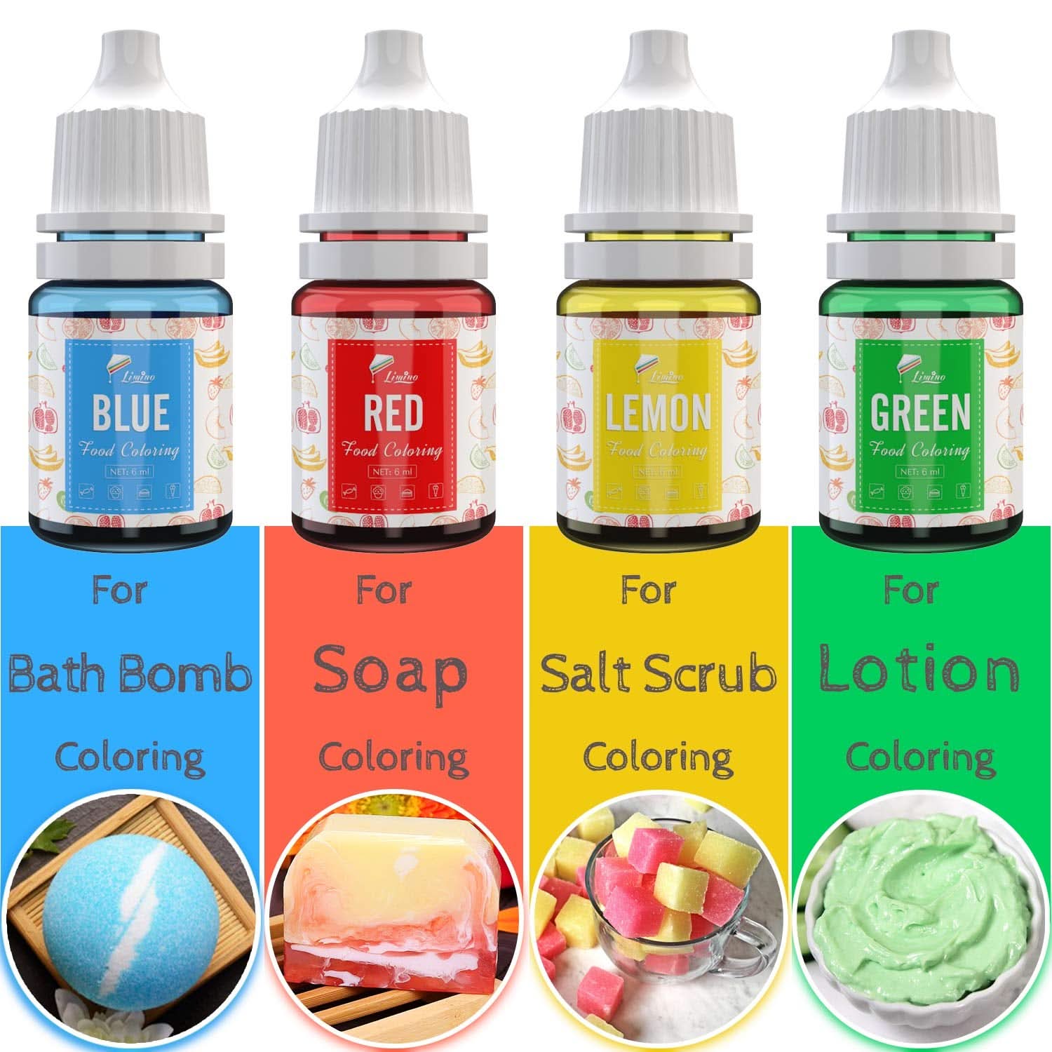 Sada 12 potravinářských barviv x 6 ml, Naty Shop liquid
